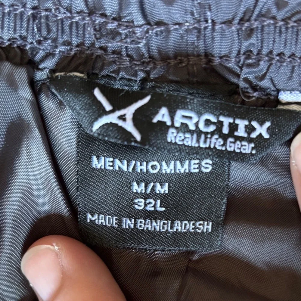 Arctix Mens Tundra Rain Pants Black Water Resistant Hiking Outdoor Medium 32L